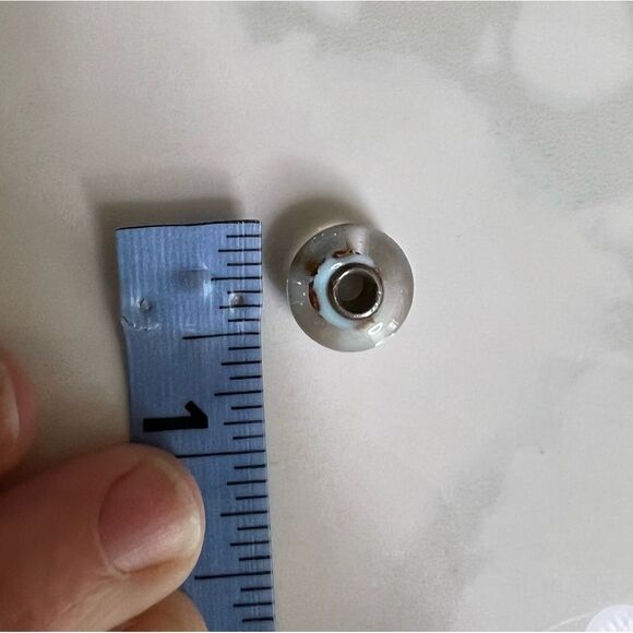 Blue Brown Tortoise Shell Glass 4mm Bead Charm - Picture 5 of 5